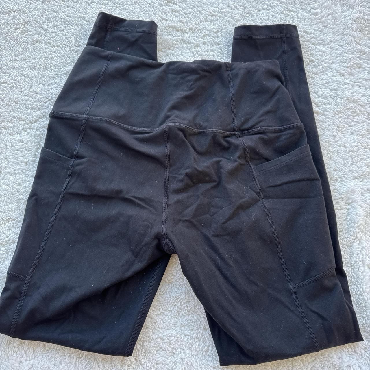 Victoria Sport Knockout High-Waisted Black Leggings with Pockets, Size S 4