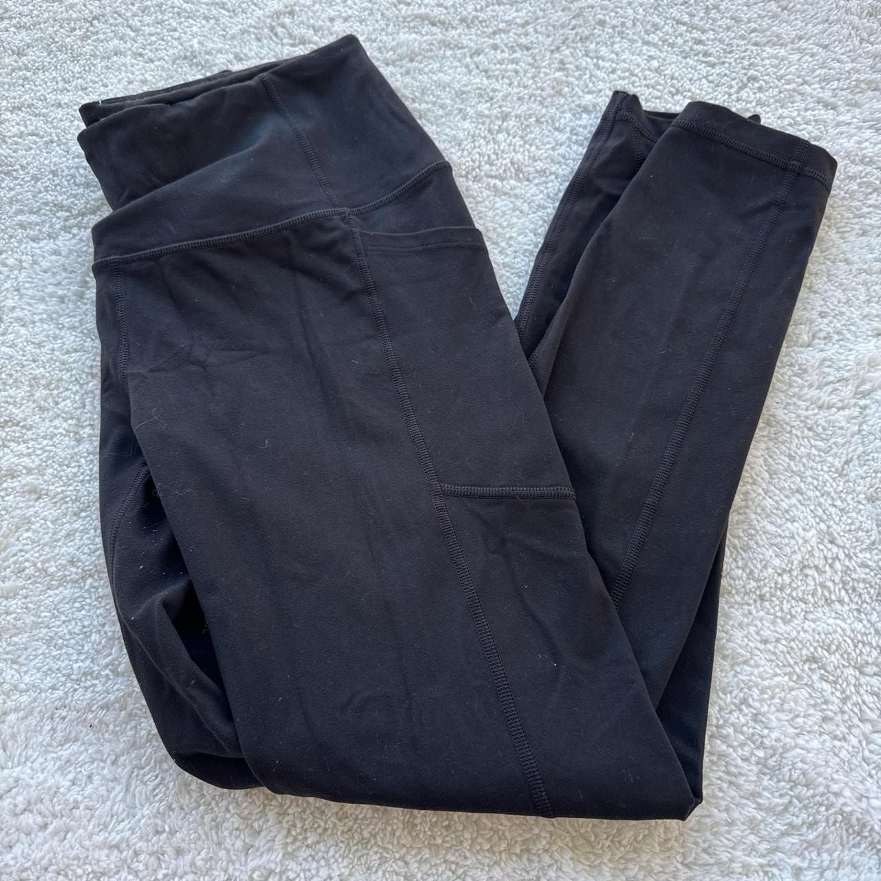 Victoria Sport Knockout High-Waisted Black Leggings with Pockets, Size S 5