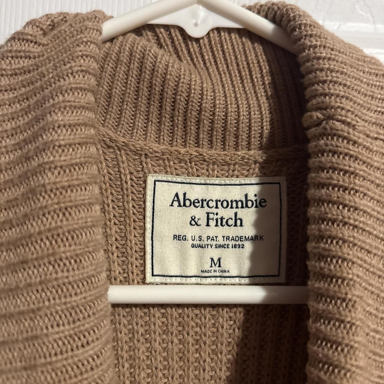 Abercrombie & Fitch Sleeveless Turtleneck Knit Sweater Vest, Tan, Size M 4
