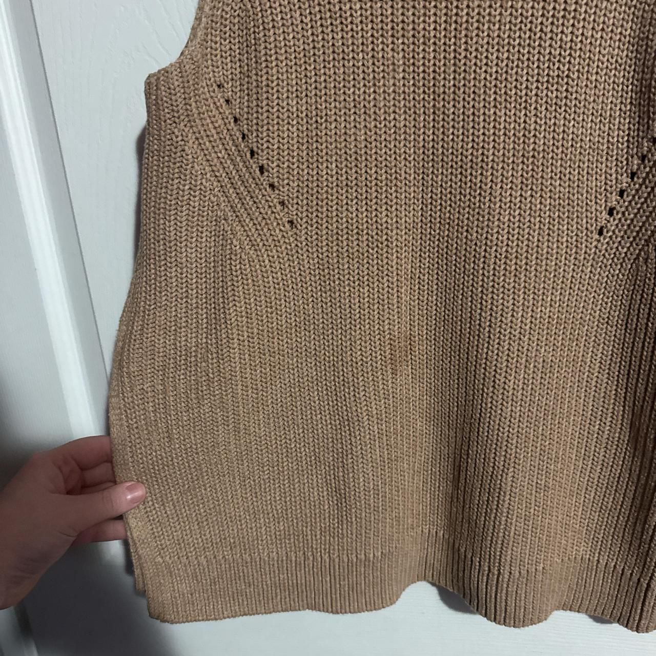 Abercrombie & Fitch Sleeveless Turtleneck Knit Sweater Vest, Tan, Size M 5