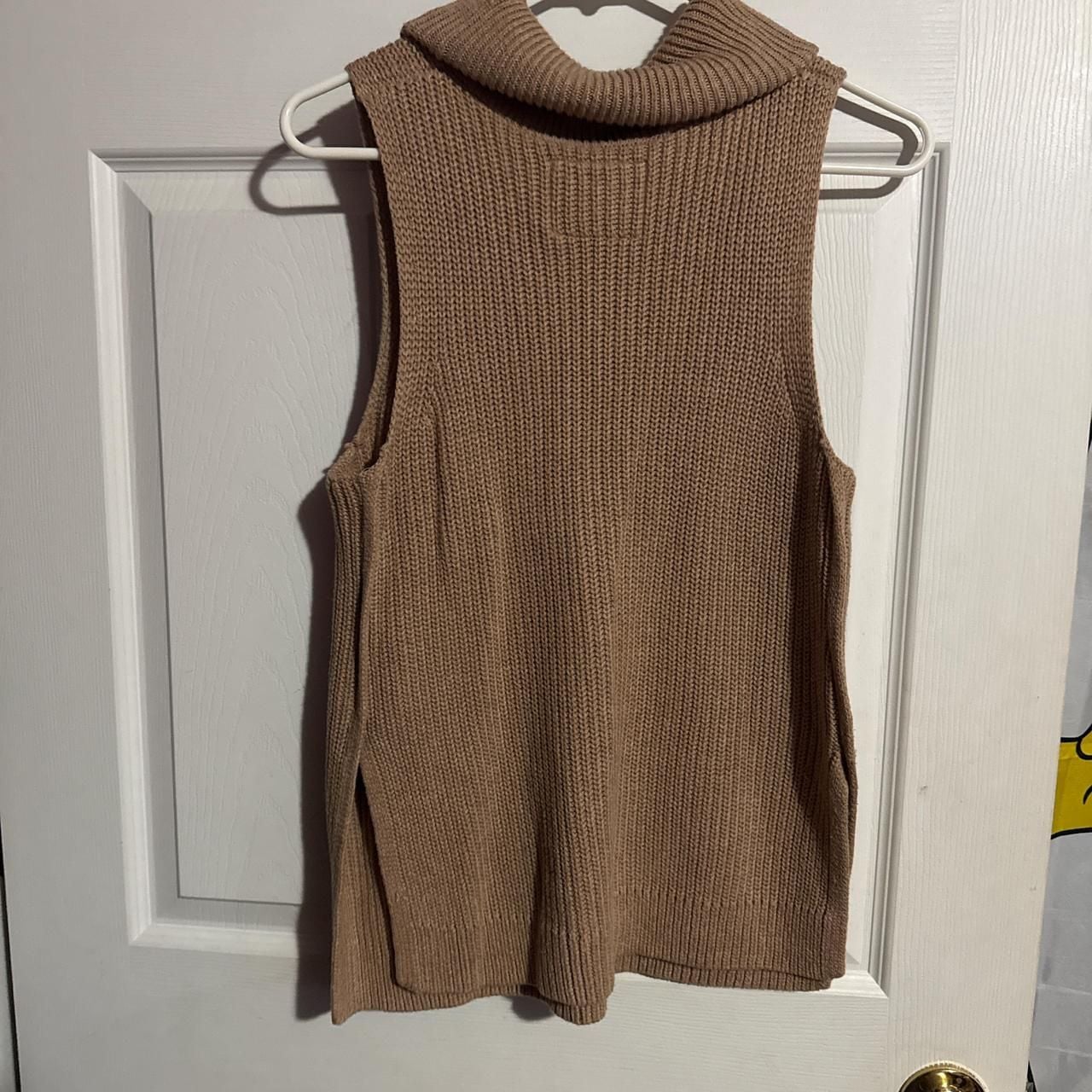 Abercrombie & Fitch Sleeveless Turtleneck Knit Sweater Vest, Tan, Size M 6