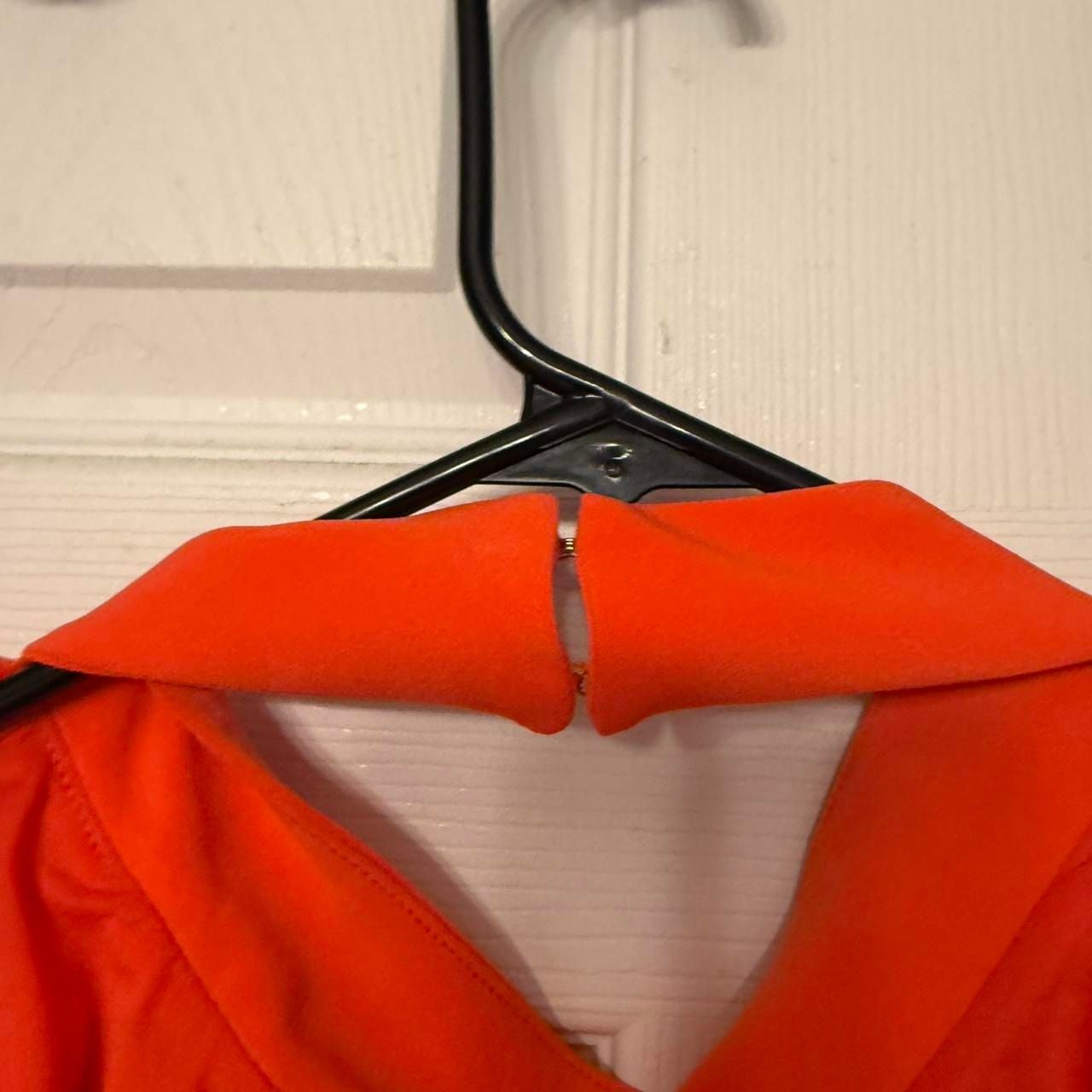 *Express Orange Pleated High-Neck Body Suit, Open Back, Size XL - NWT 8