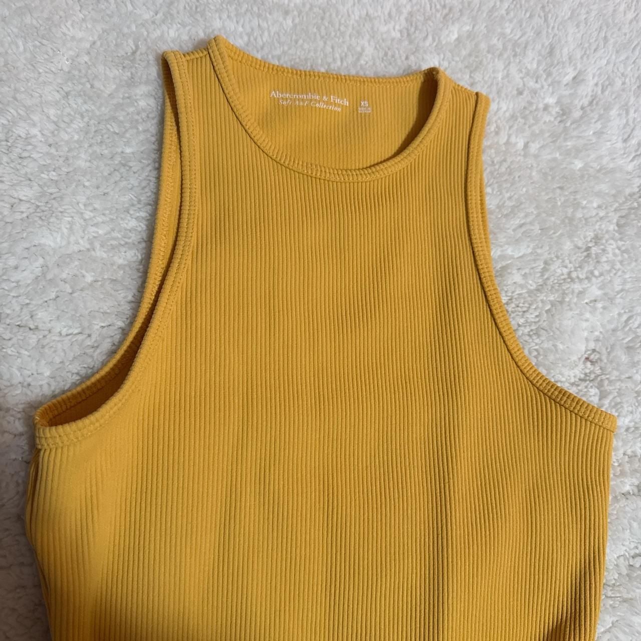 *Abercrombie & Fitch Ribbed High-Neck Bodysuit, Yellow, Size XS 2