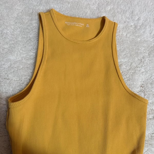*Abercrombie & Fitch Ribbed High-Neck Bodysuit, Yellow, Size XS