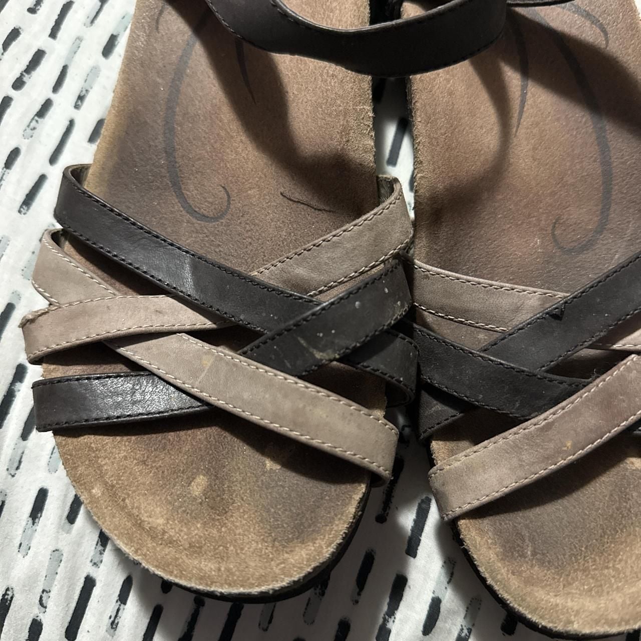 Abeo B.I.O.system Strappy Sandals, Brown Leather, Women's Size 10 3