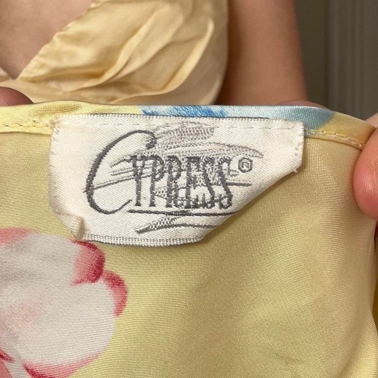 Vintage Cypress Yellow Satin Floral Slip Dress - Size M 7