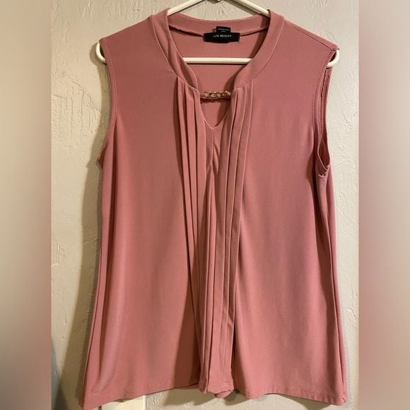 Sleeveless Pleated Front Women’s Top - Mauve Pink 2