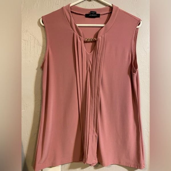 Sleeveless Pleated Front Women’s Top - Mauve Pink