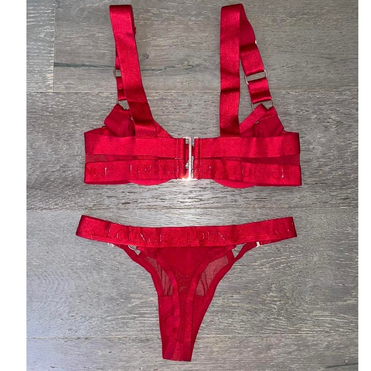 Lounge Underwear Red Storm Intimates Set 32C Bra Thong 3