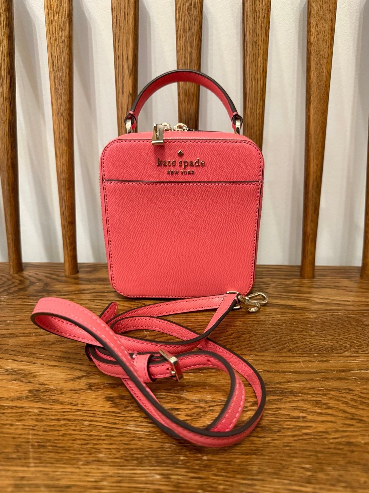 Kate Spade Daisy Vanity Crossbody Bag - Pink Saffiano Leather 2
