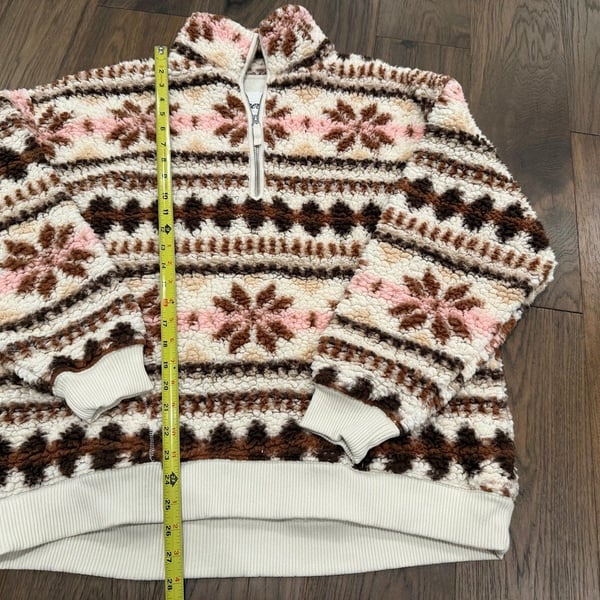 Aerie Fair Isle Sherpa Quarter Zip Fleece Pullover M
Brand: Aerie