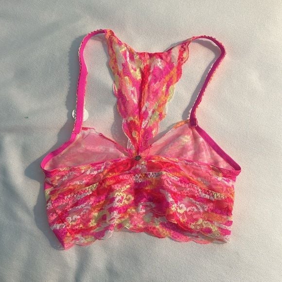 Victoria’s Secret PINK Lace Halter Neon Pink Bralette NWT 🏖️ 2