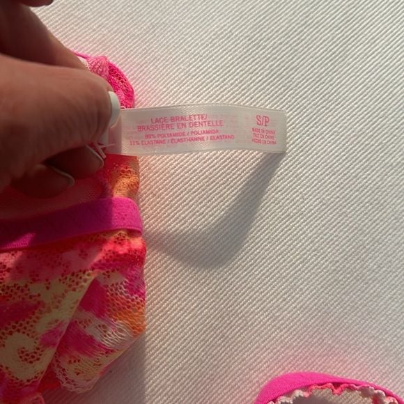 Victoria’s Secret PINK Lace Halter Neon Pink Bralette NWT 🏖️ 4