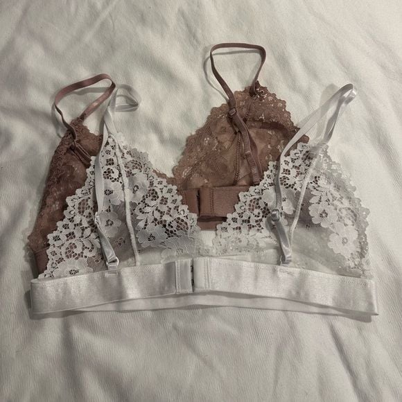 Stretch lace unlined bra - set of 2 w/ adjustable straps + hook & eye closure 6