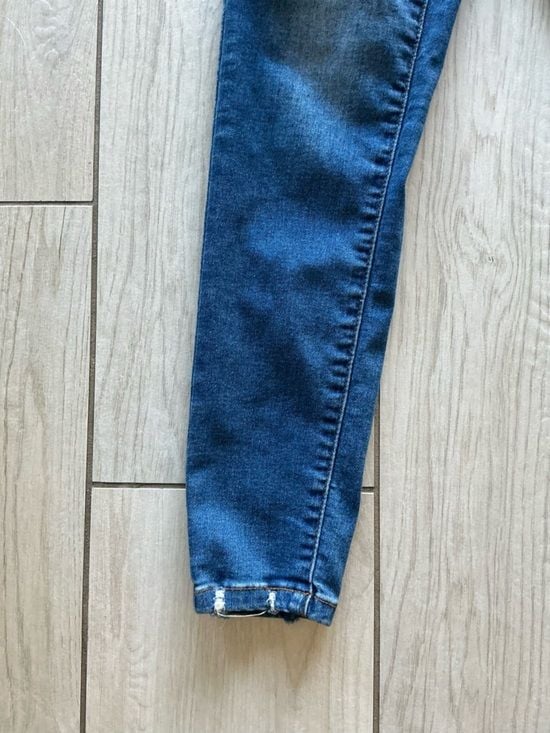 Wax Jean Distressed Skinny Jeans Medium Wash Blue 1/25 Stretch 10