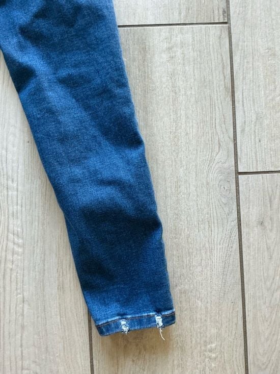 Wax Jean Distressed Skinny Jeans Medium Wash Blue 1/25 Stretch 11