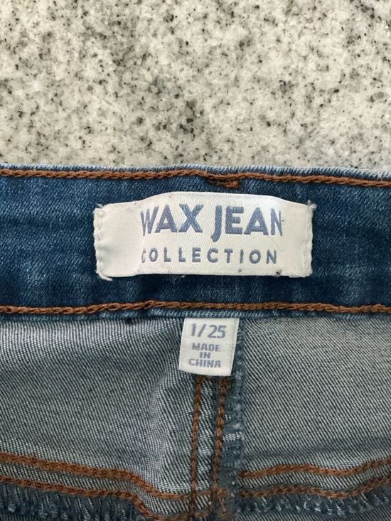 Wax Jean Distressed Skinny Jeans Medium Wash Blue 1/25 Stretch 12