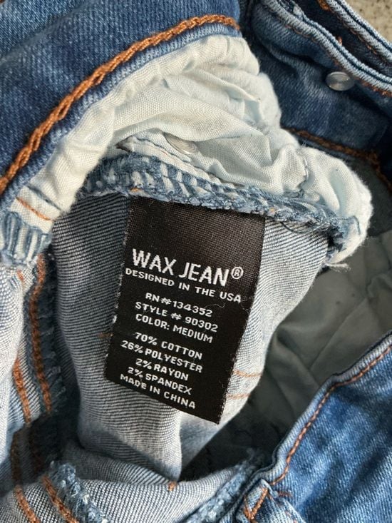 Wax Jean Distressed Skinny Jeans Medium Wash Blue 1/25 Stretch 13