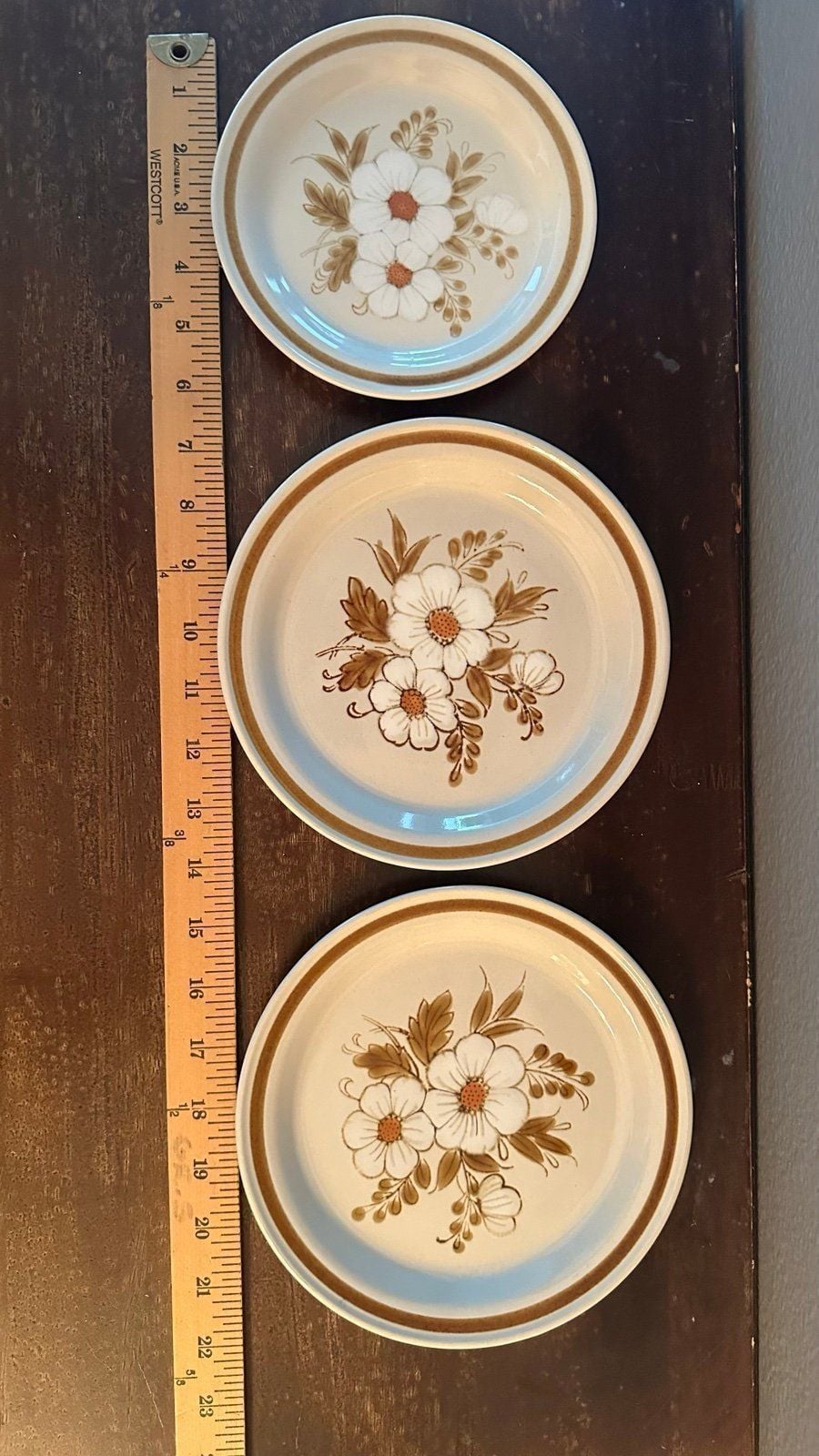 Vintage Mountain Wood Collection Stoneware Plates 3 (2 sizes) cottage curated 1