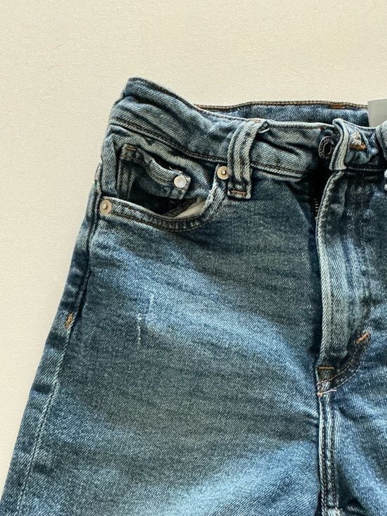 H&M High Waist Skinny Jeans Distressed Blue Denim Size 4 / EU 36 7