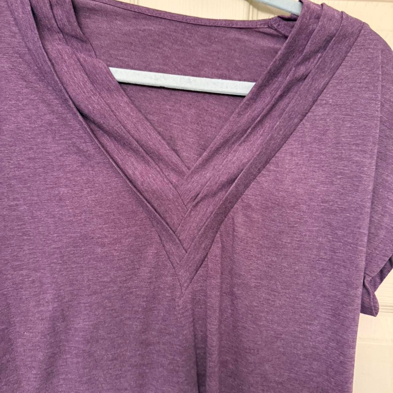 Purple Y2K Layered V-Neck Short Sleeve Top 4