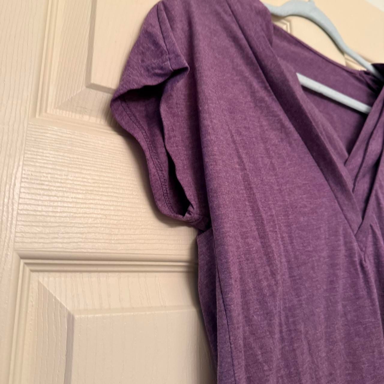 Purple Y2K Layered V-Neck Short Sleeve Top 5