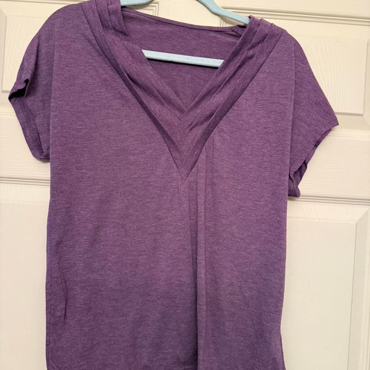 Purple Y2K Layered V-Neck Short Sleeve Top 6
