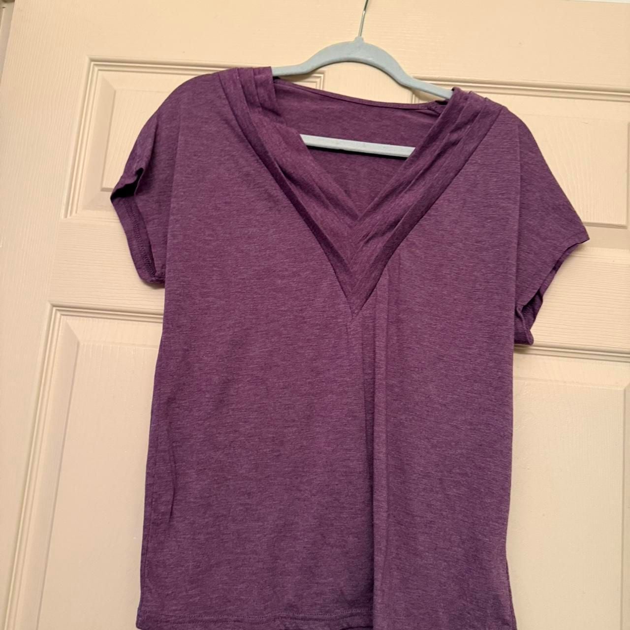 Purple Y2K Layered V-Neck Short Sleeve Top 7