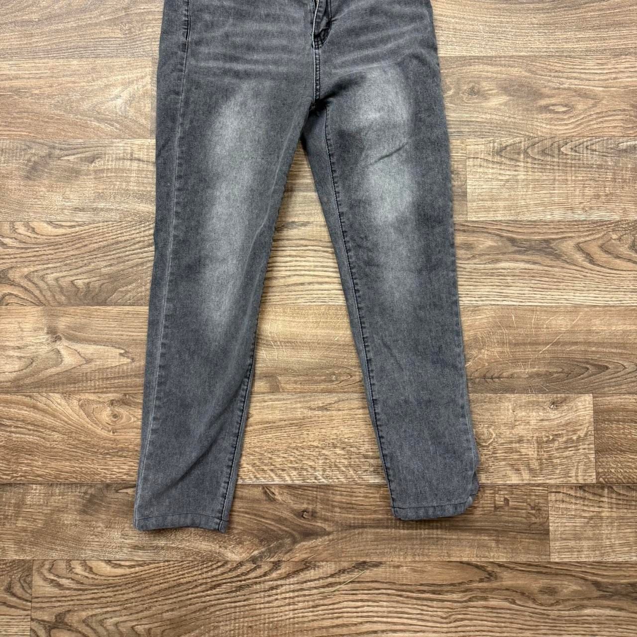 V2 Gray Acid Wash High Waisted Slim Jeans 8