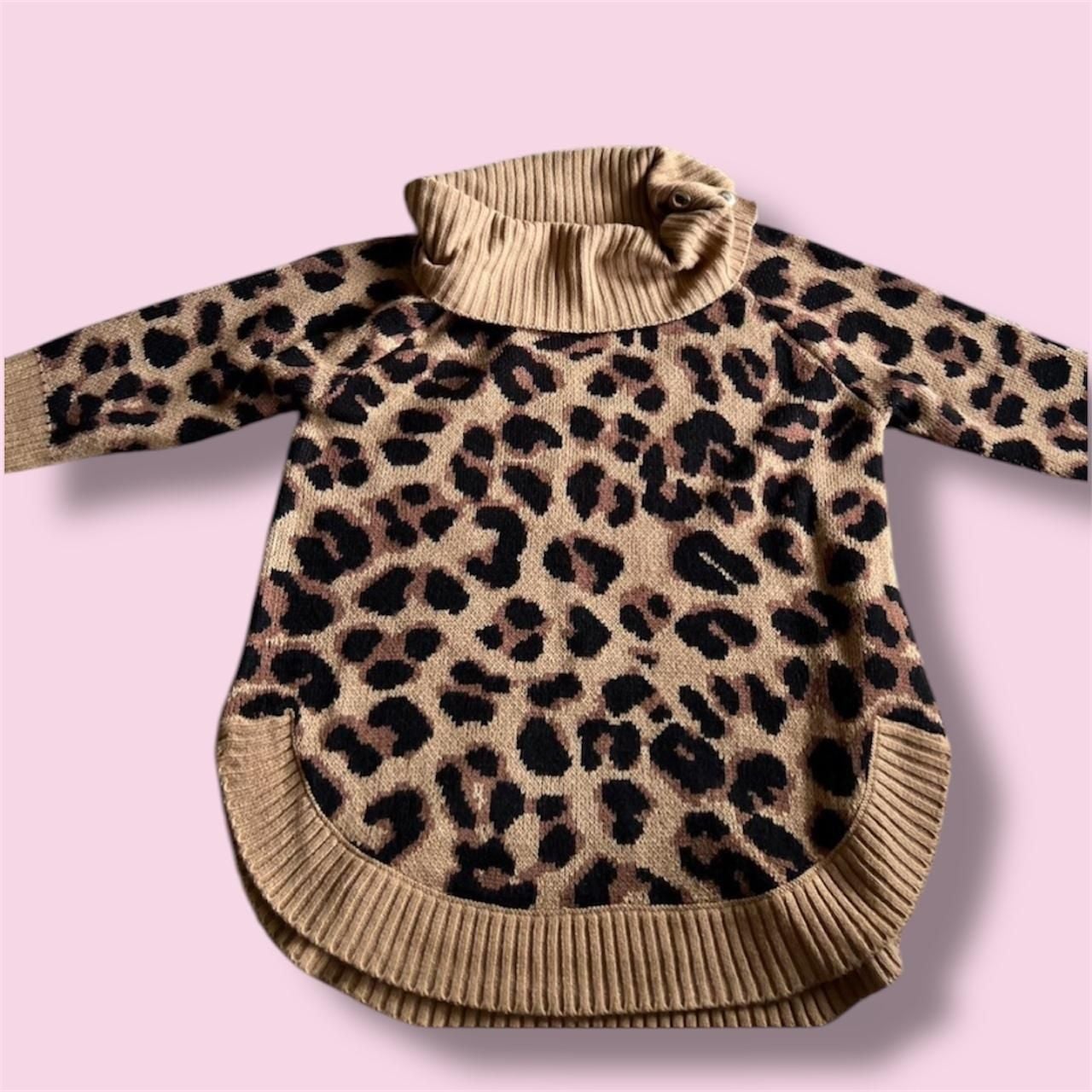 89th + Madison Cowl Neck Leopard Print Sweater 2