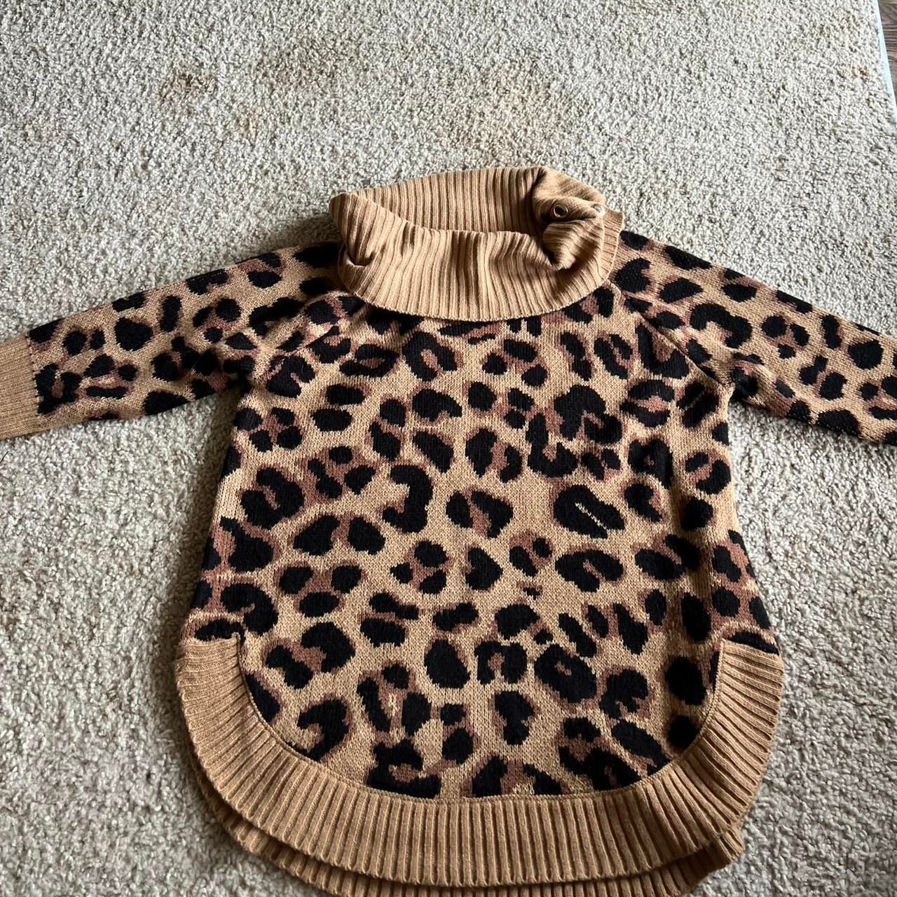 89th + Madison Cowl Neck Leopard Print Sweater 4