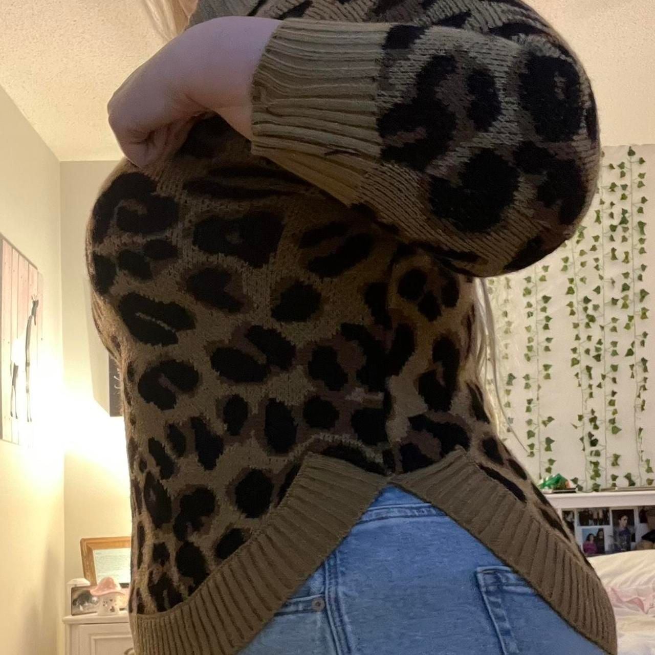 89th + Madison Cowl Neck Leopard Print Sweater 6