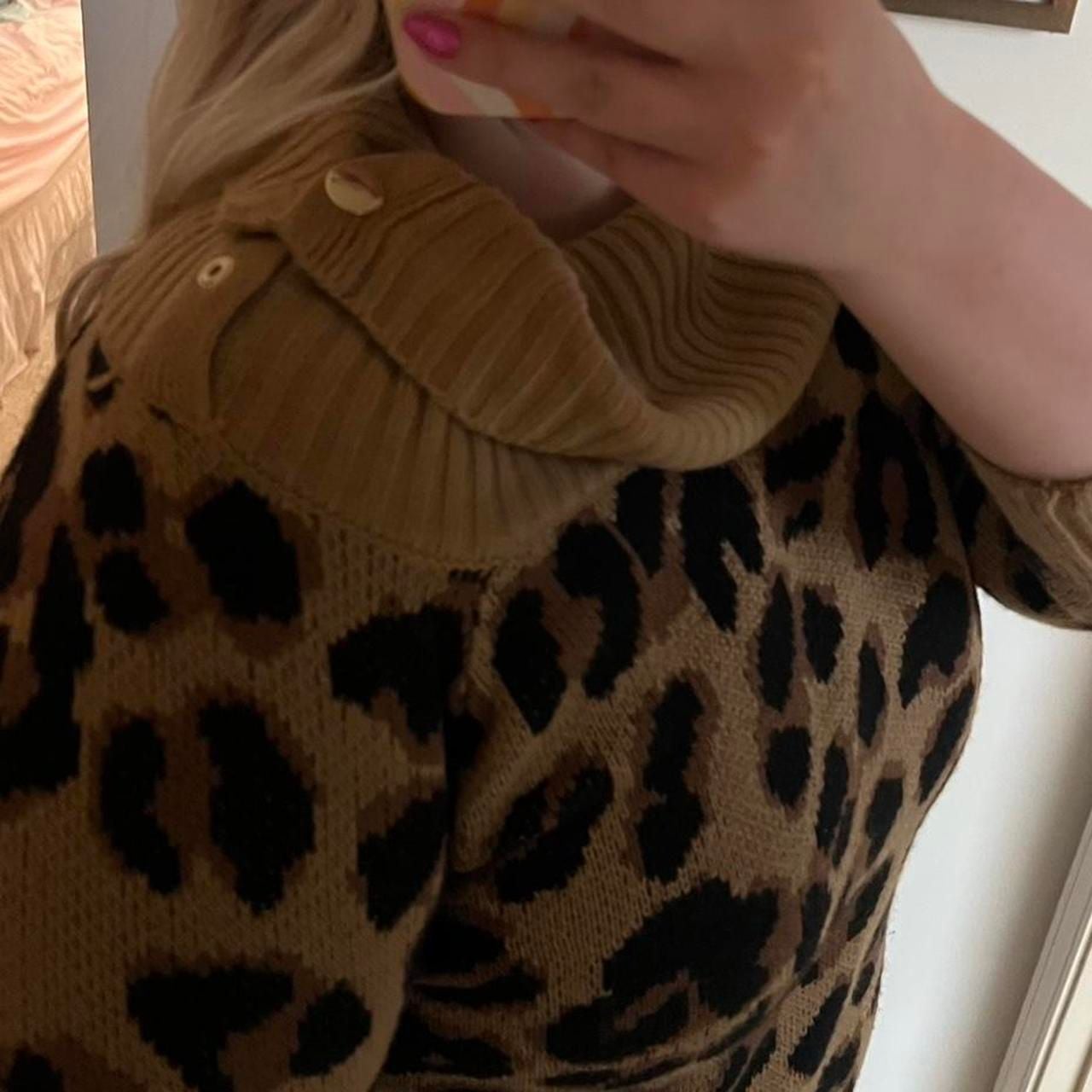 89th + Madison Cowl Neck Leopard Print Sweater 7