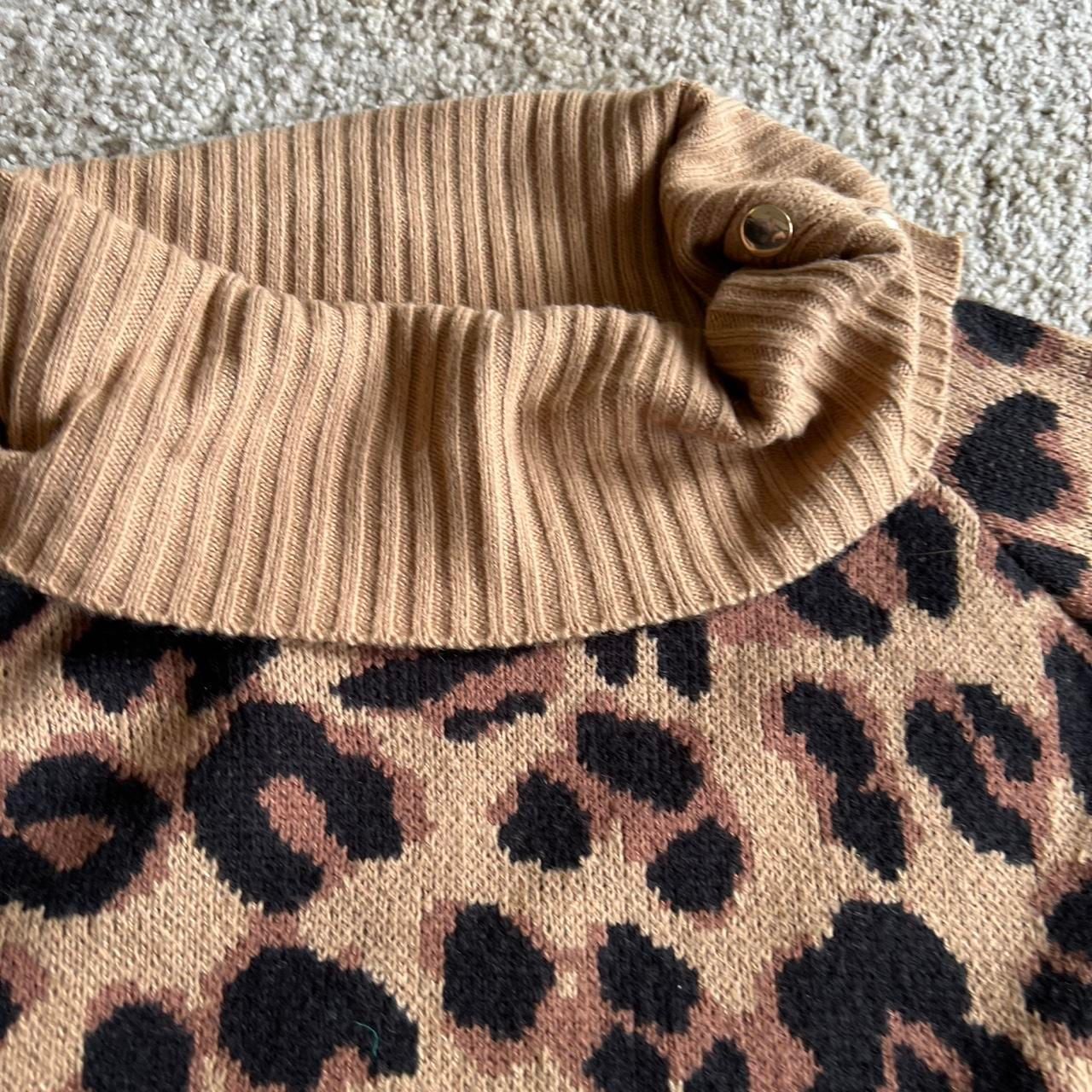 89th + Madison Cowl Neck Leopard Print Sweater 8
