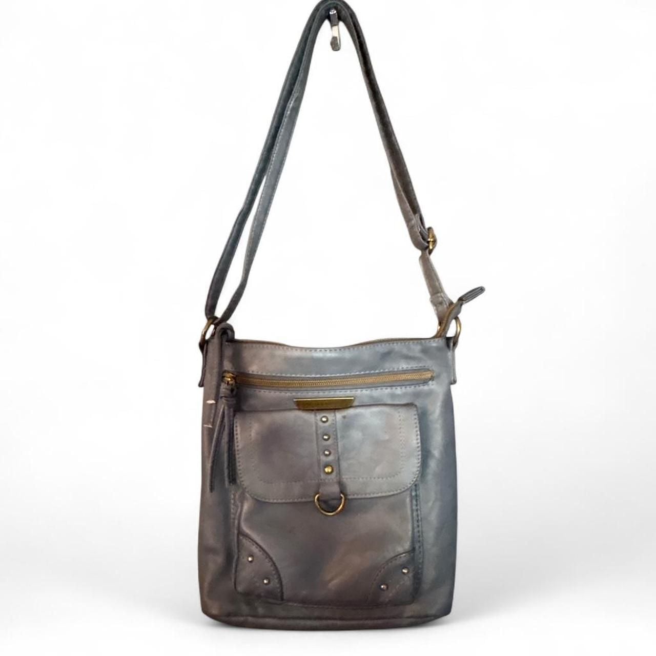 Stonemountain USA Denim Blue Leather Crossbody Bag 1