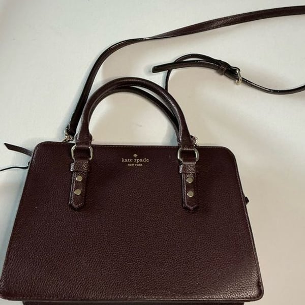 Kate Spade Mulberry Street Lise Satchel Burgundy Pebbled Leather Crossbody