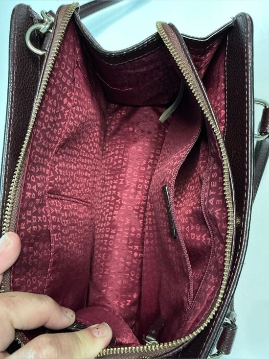 Kate Spade Mulberry Street Lise Satchel Burgundy Pebbled Leather Crossbody 6