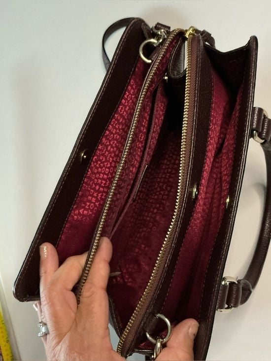 Kate Spade Mulberry Street Lise Satchel Burgundy Pebbled Leather Crossbody 8