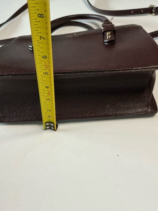 Kate Spade Mulberry Street Lise Satchel Burgundy Pebbled Leather Crossbody 11