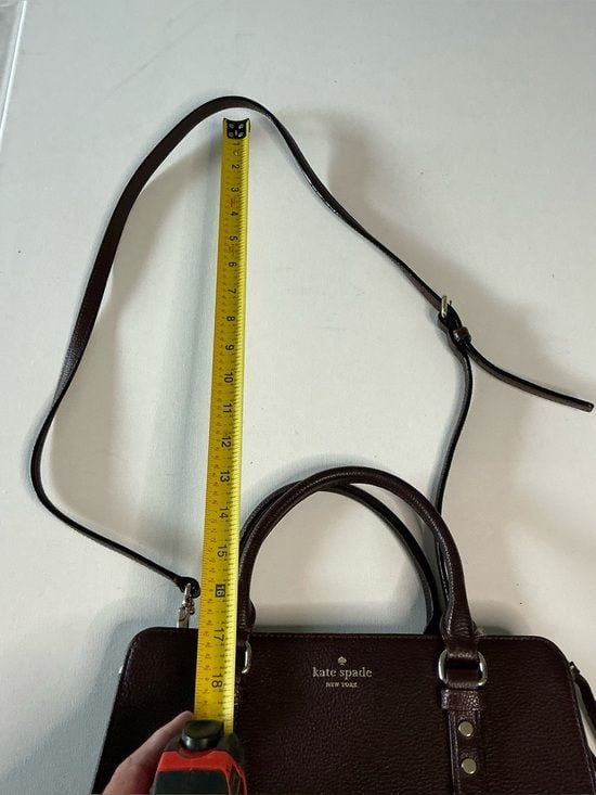 Kate Spade Mulberry Street Lise Satchel Burgundy Pebbled Leather Crossbody 13