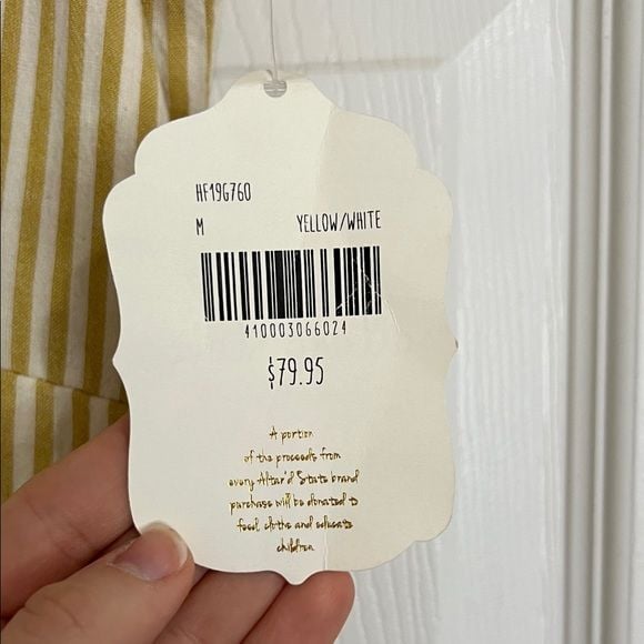 Altar'd State Yellow and Cream Striped Jumpsuit 3