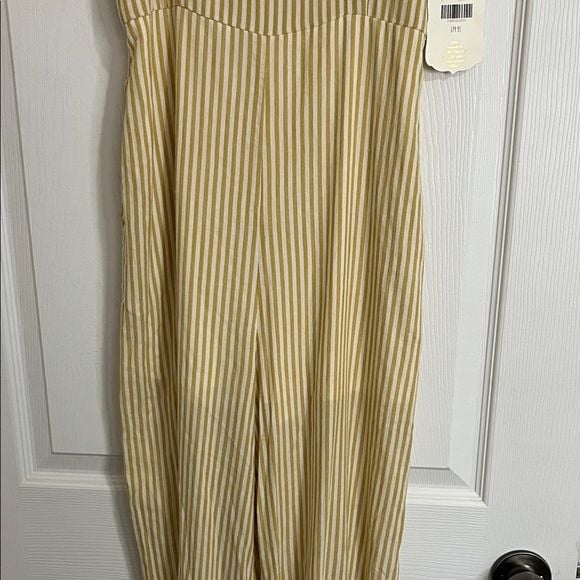 Altar'd State Yellow and Cream Striped Jumpsuit 6