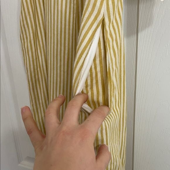 Altar'd State Yellow and Cream Striped Jumpsuit 8