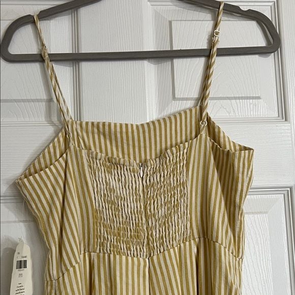 Altar'd State Yellow and Cream Striped Jumpsuit 9