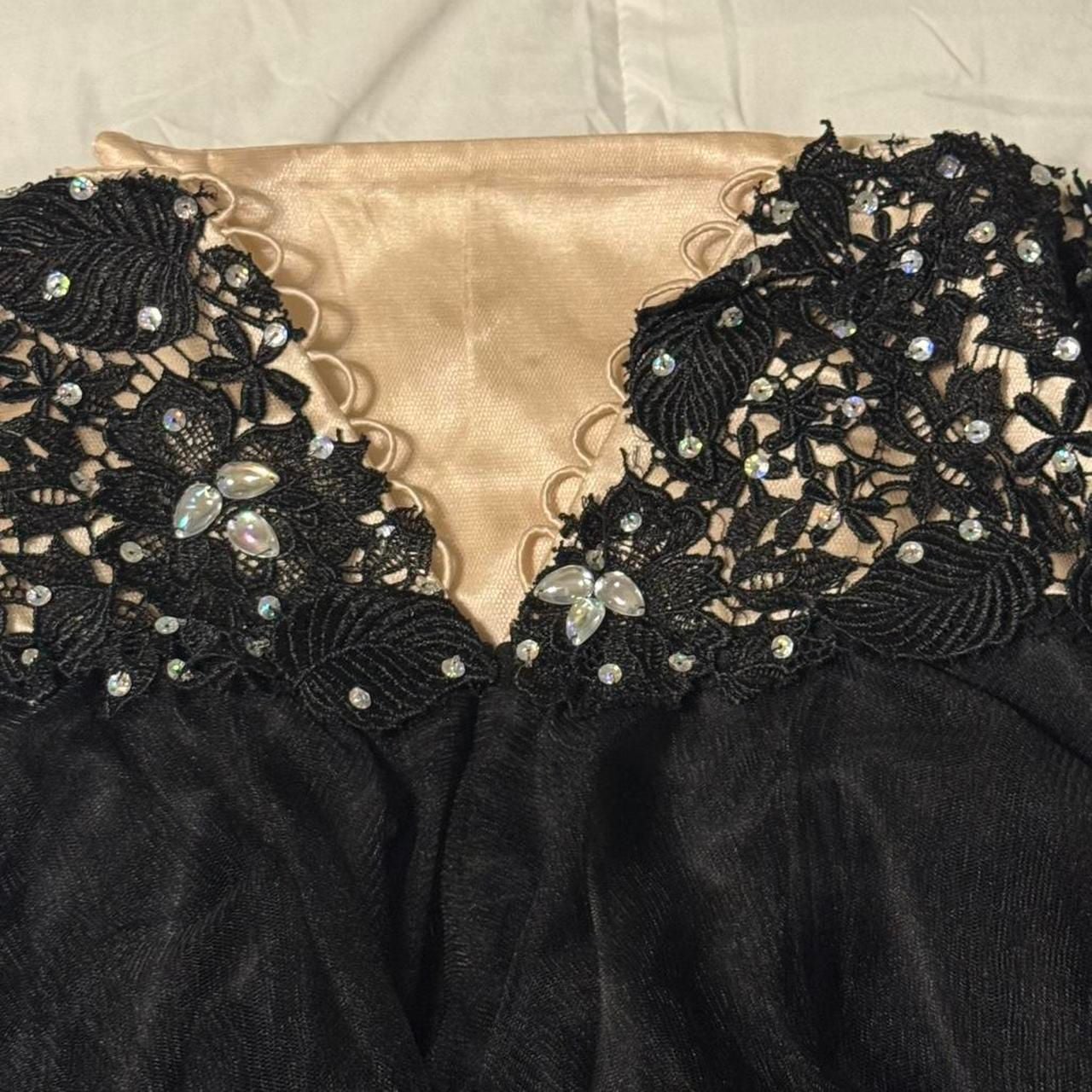 Alyce Paris Black Lace and Tulle Beaded Prom Dress 2