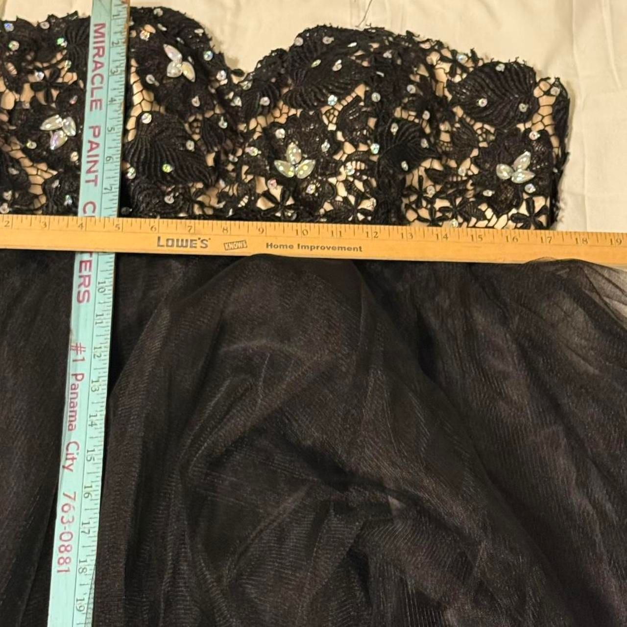 Alyce Paris Black Lace and Tulle Beaded Prom Dress 3