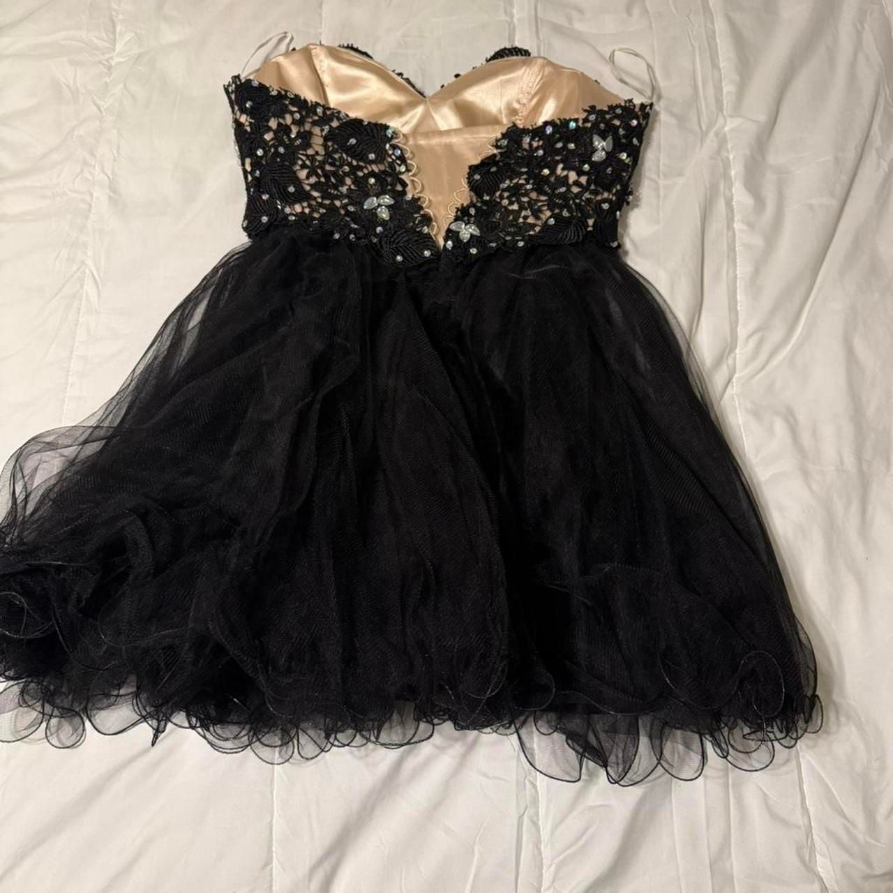 Alyce Paris Black Lace and Tulle Beaded Prom Dress 6