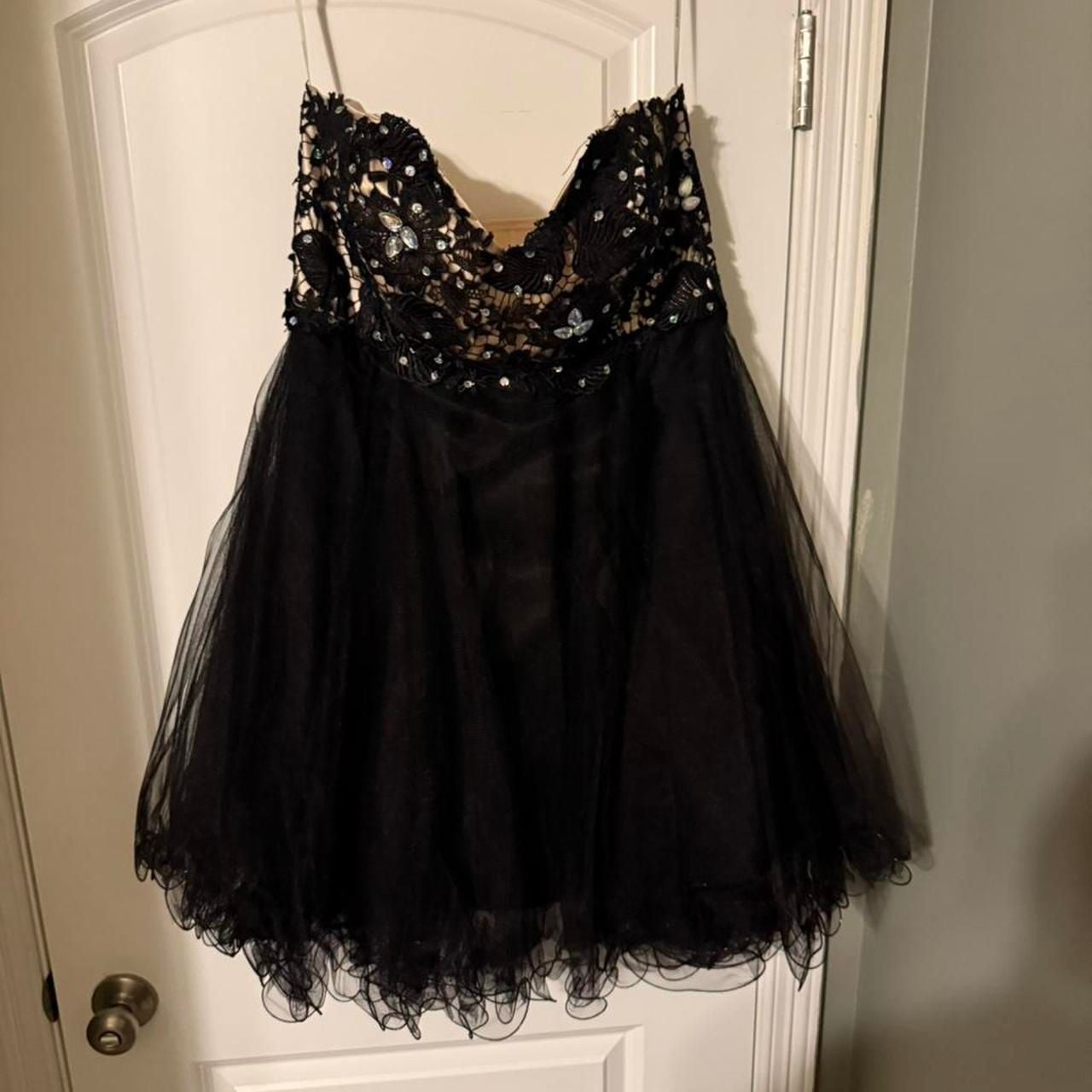 Alyce Paris Black Lace and Tulle Beaded Prom Dress 7