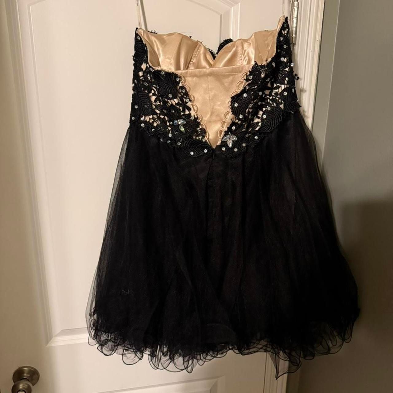 Alyce Paris Black Lace and Tulle Beaded Prom Dress 8