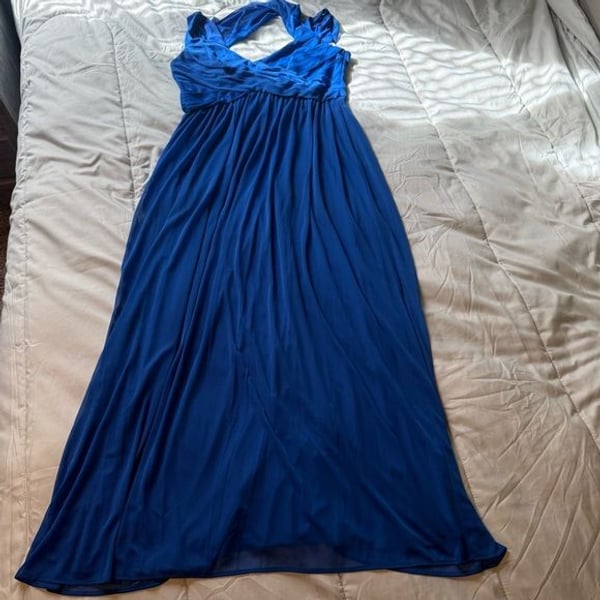 David's Bridal Royal Blue Maxi Dress
